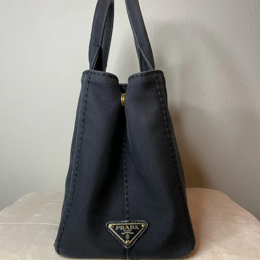 Prada Canapa Canvas tote bag jacquard 2way in black - Picture 4 of 13